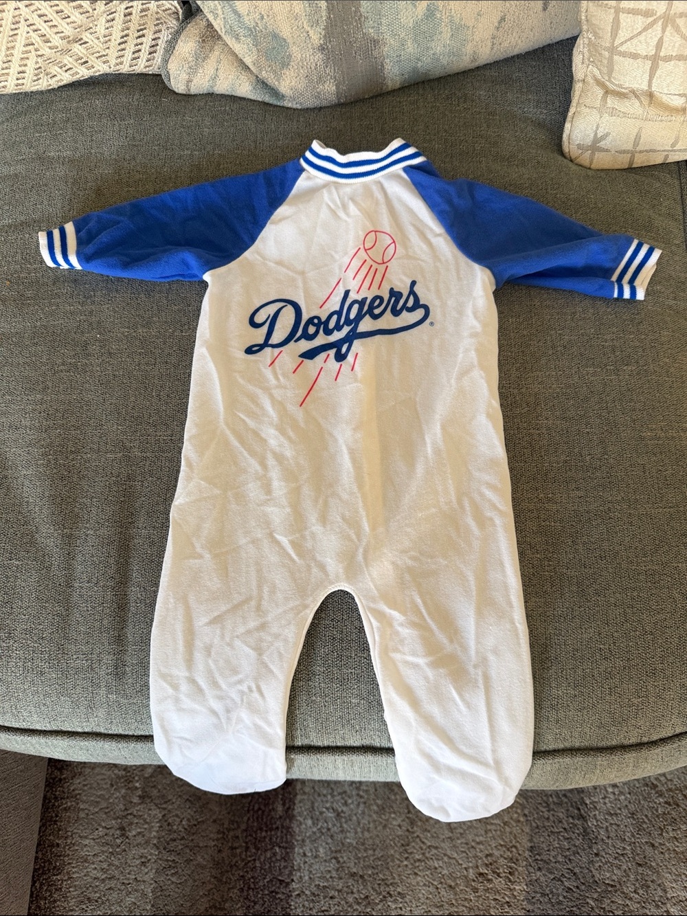Vintage Los Angeles Dodgers Baby Romper Footie Coverall